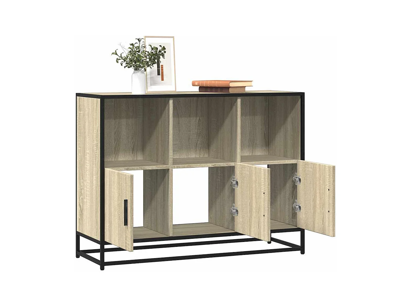 Dressoir 100x35x76 cm bewerkt hout sonoma eikenkleurig