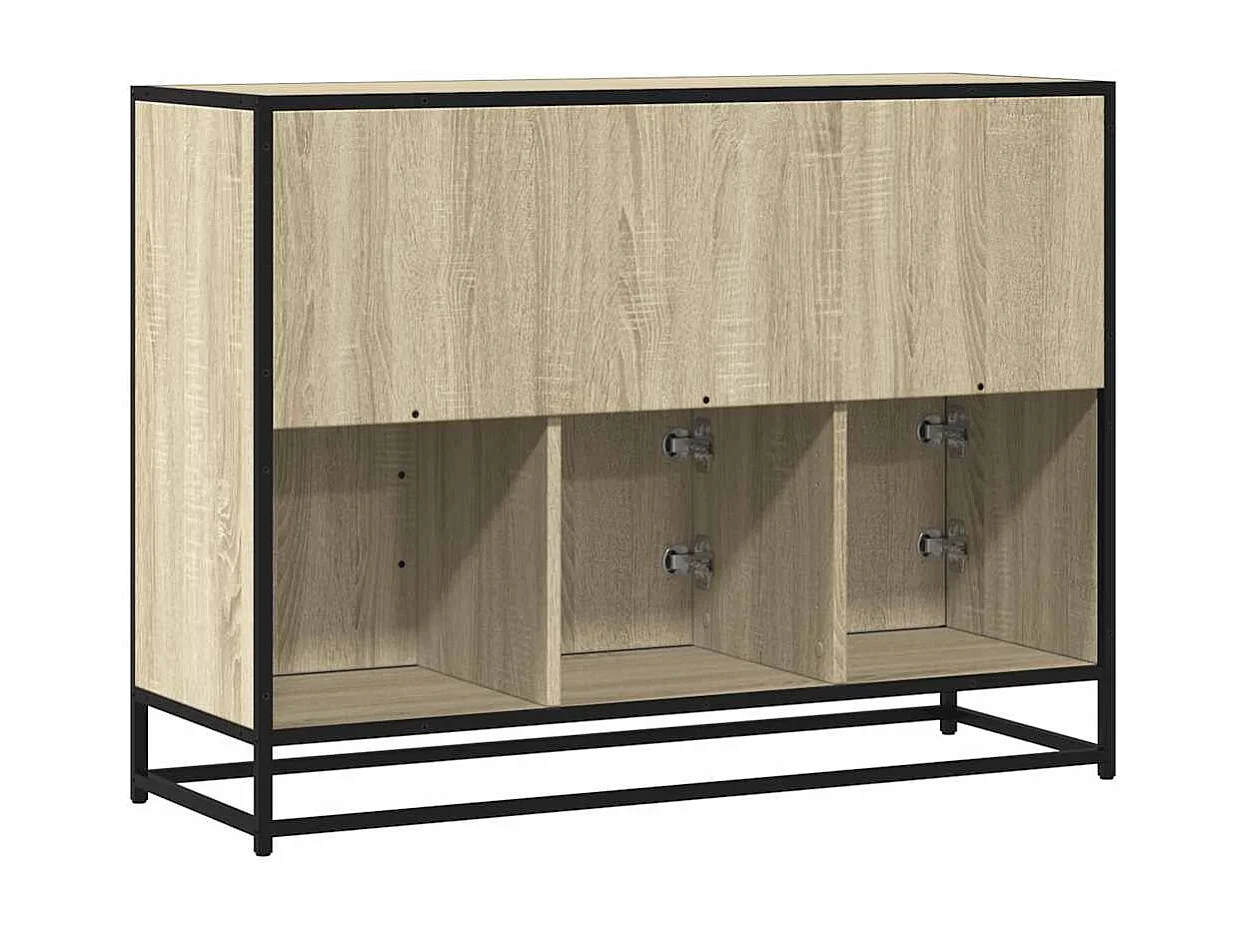 Dressoir 100x35x76 cm bewerkt hout sonoma eikenkleurig