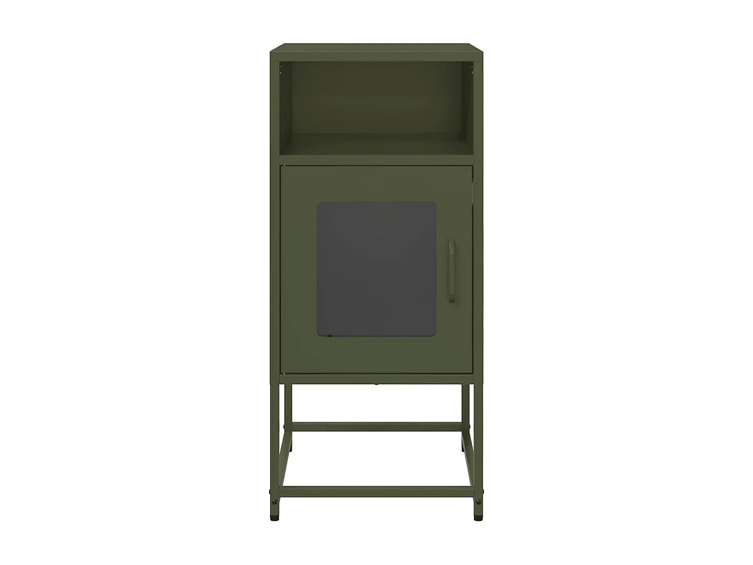 Table de chevet vert olive 36x39x78 cm acier laminé à froid