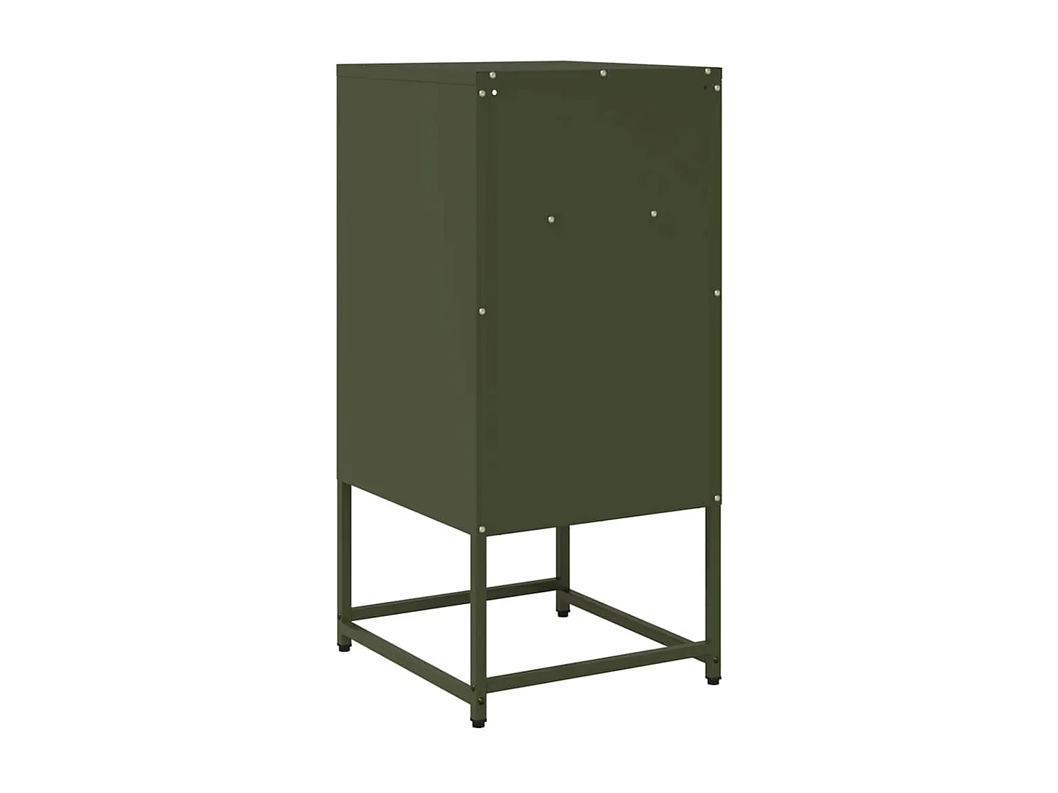 Table de chevet vert olive 36x39x78 cm acier laminé à froid