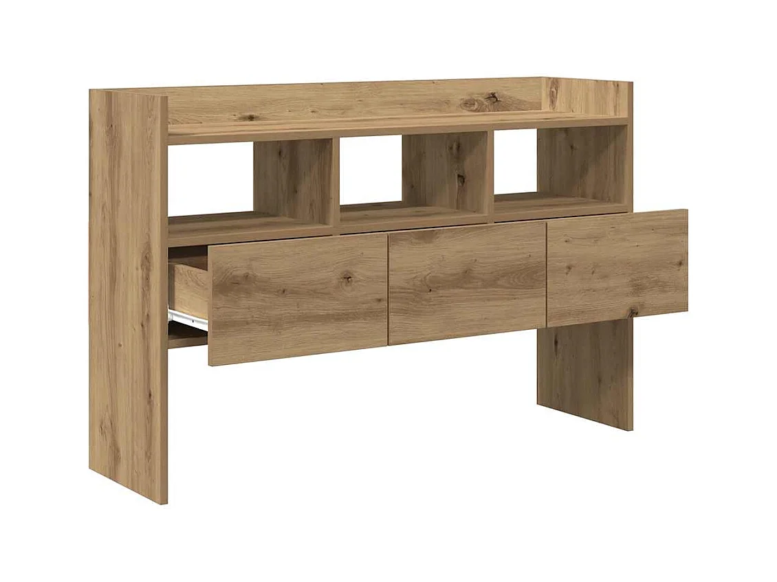 Dressoir 105x30x70 cm bewerkt hout artisanaal eikenkleurig