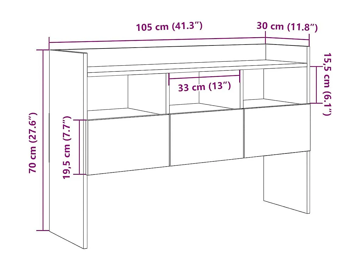 Sideboard Artisan-Eiche 105x30x70 cm Holzwerkstoff