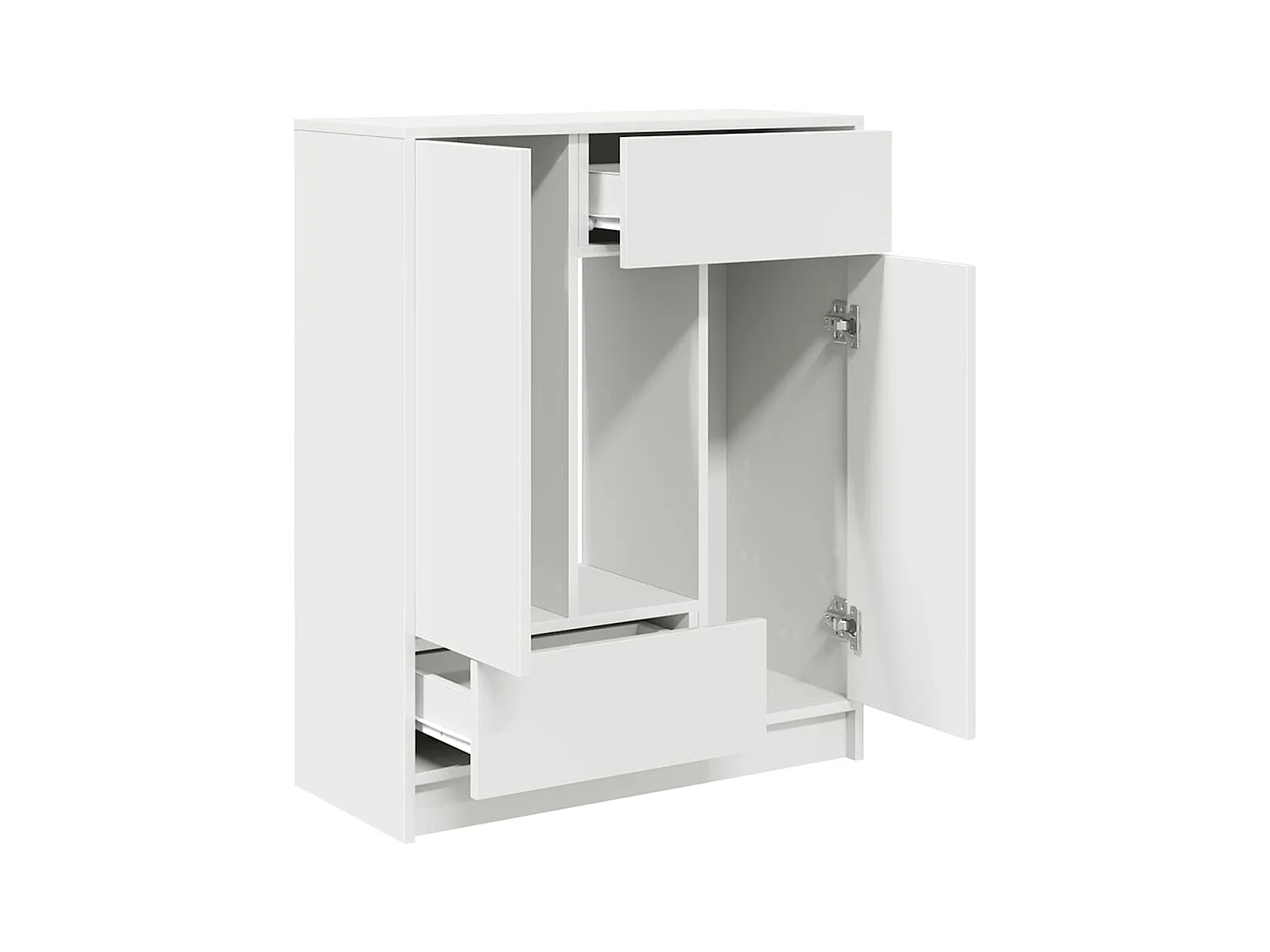 Buffet avec tiroirs et portes blanc 73x31x90 cm