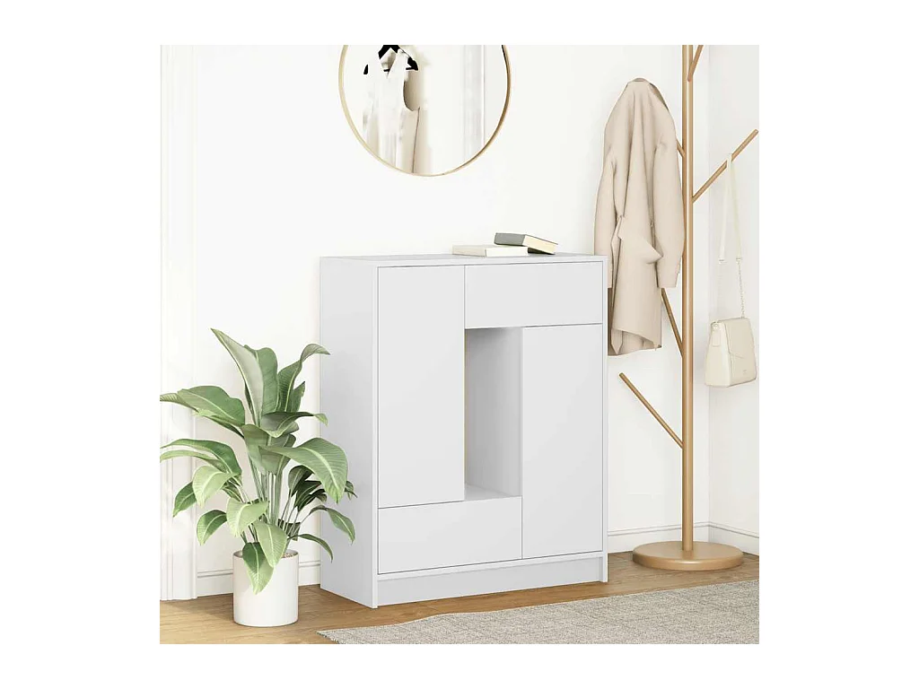 Sideboard mit Schubladen und Türen Weiß 73x31x90 cm