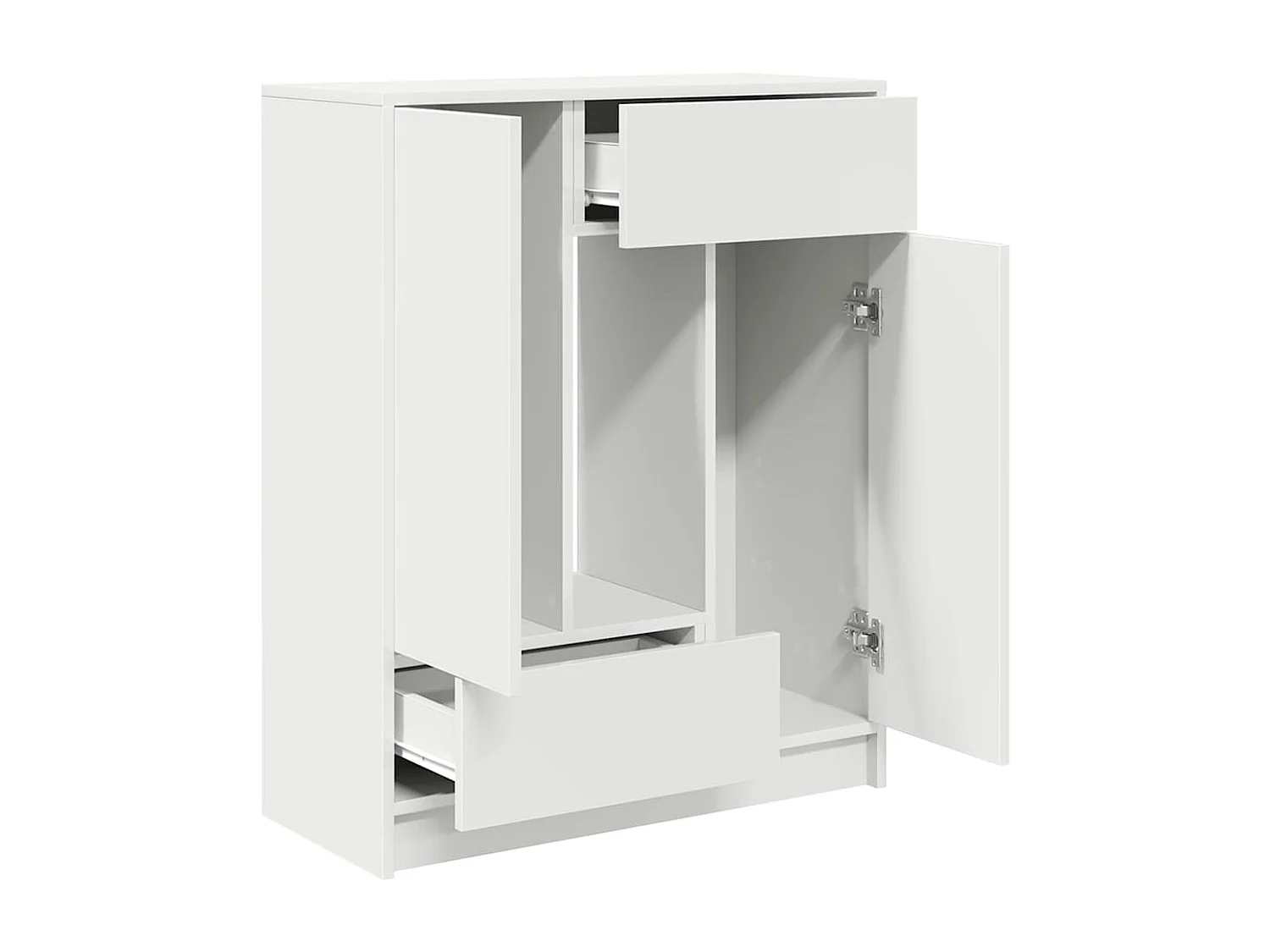 Buffet avec tiroirs et portes blanc 73x31x90 cm