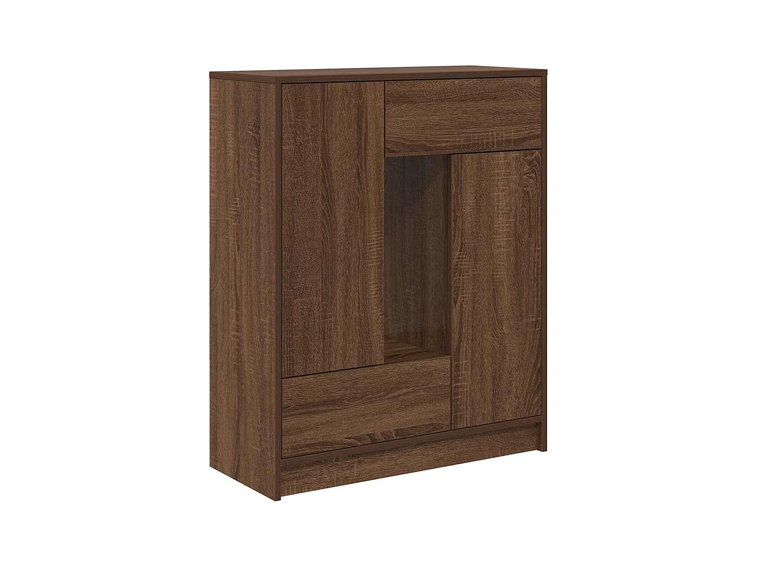 Buffet avec tiroirs et portes chêne marron 73x31x90 cm