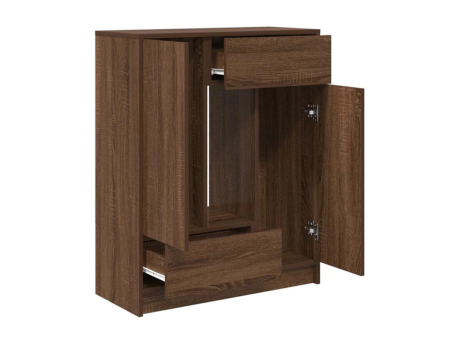 Buffet avec tiroirs et portes chêne marron 73x31x90 cm