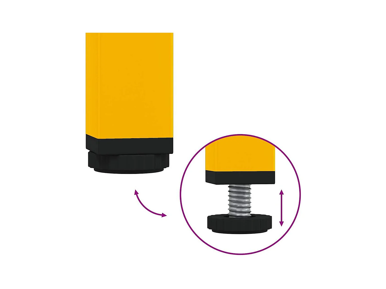 Buffet jaune moutarde 135x39x73,5 cm acier laminé à froid