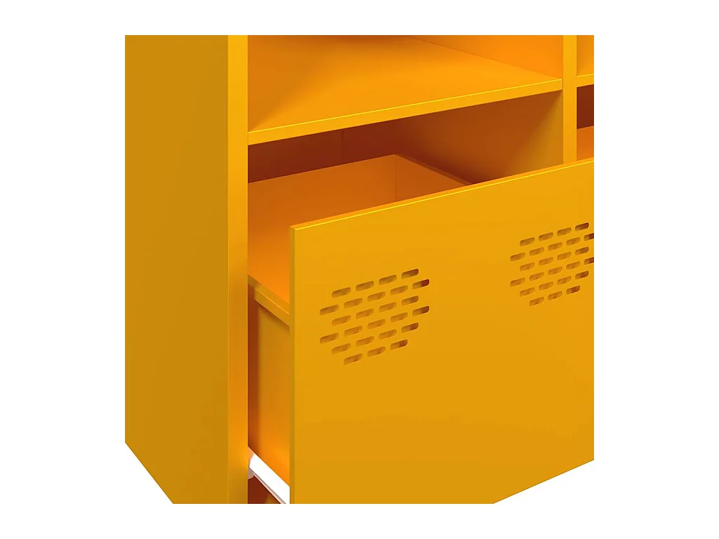 Buffet jaune moutarde 135x39x73,5 cm acier laminé à froid