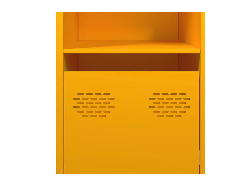 Buffet jaune moutarde 135x39x73,5 cm acier laminé à froid