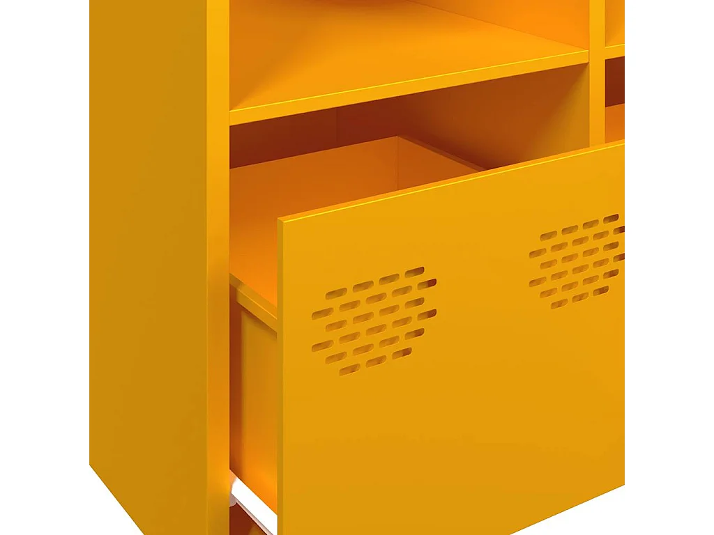 Dressoir 135x39x73,5 cm koudgewalst staal mosterdgeel