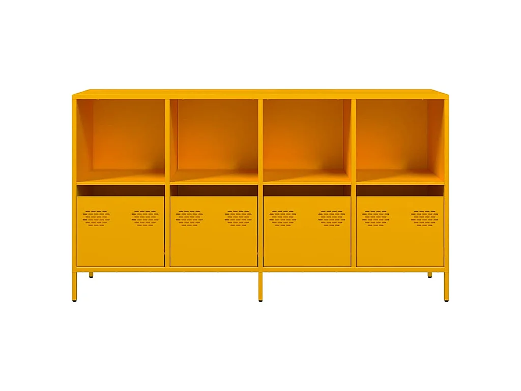 Buffet jaune moutarde 135x39x73,5 cm acier laminé à froid