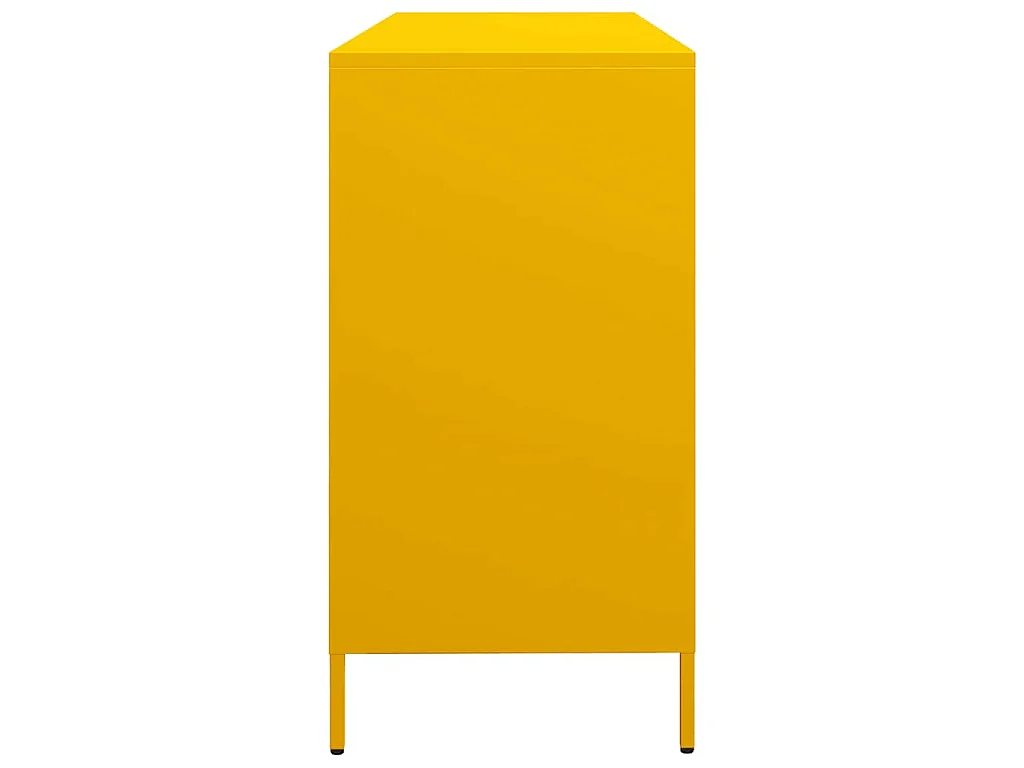 Buffet jaune moutarde 135x39x73,5 cm acier laminé à froid