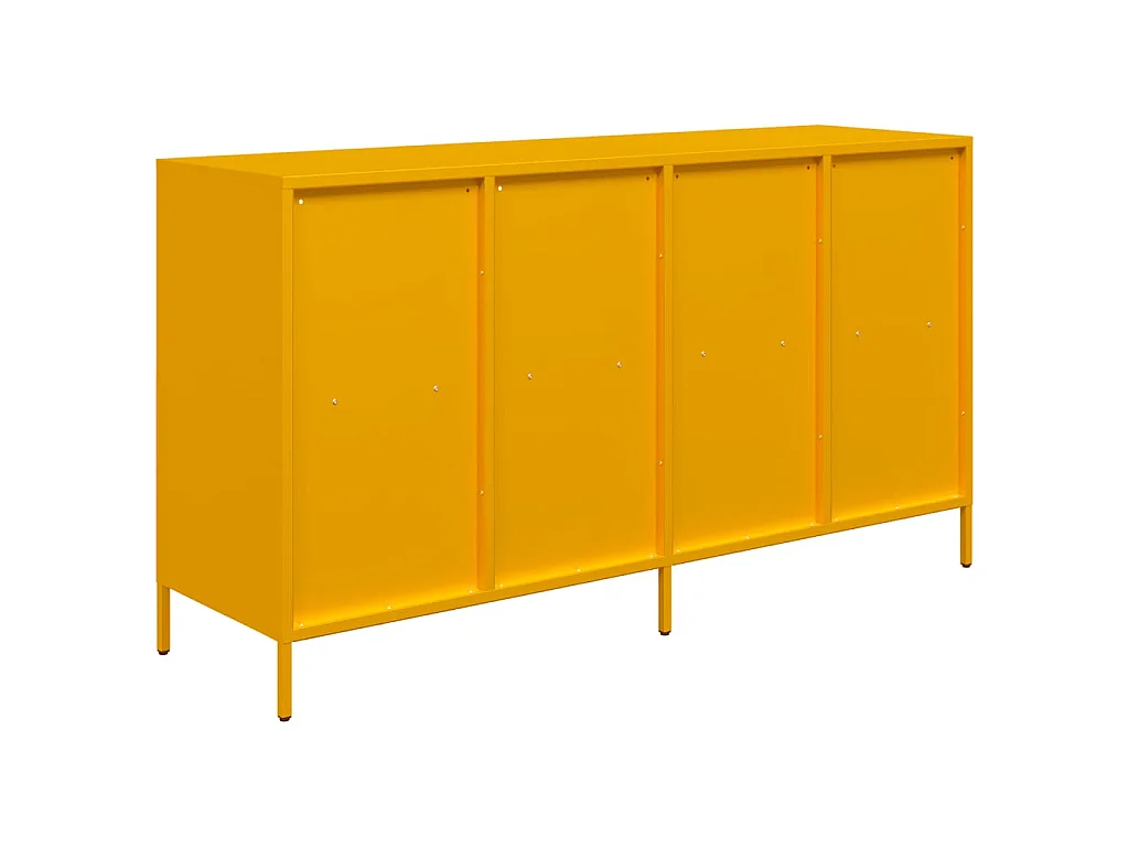 Buffet jaune moutarde 135x39x73,5 cm acier laminé à froid