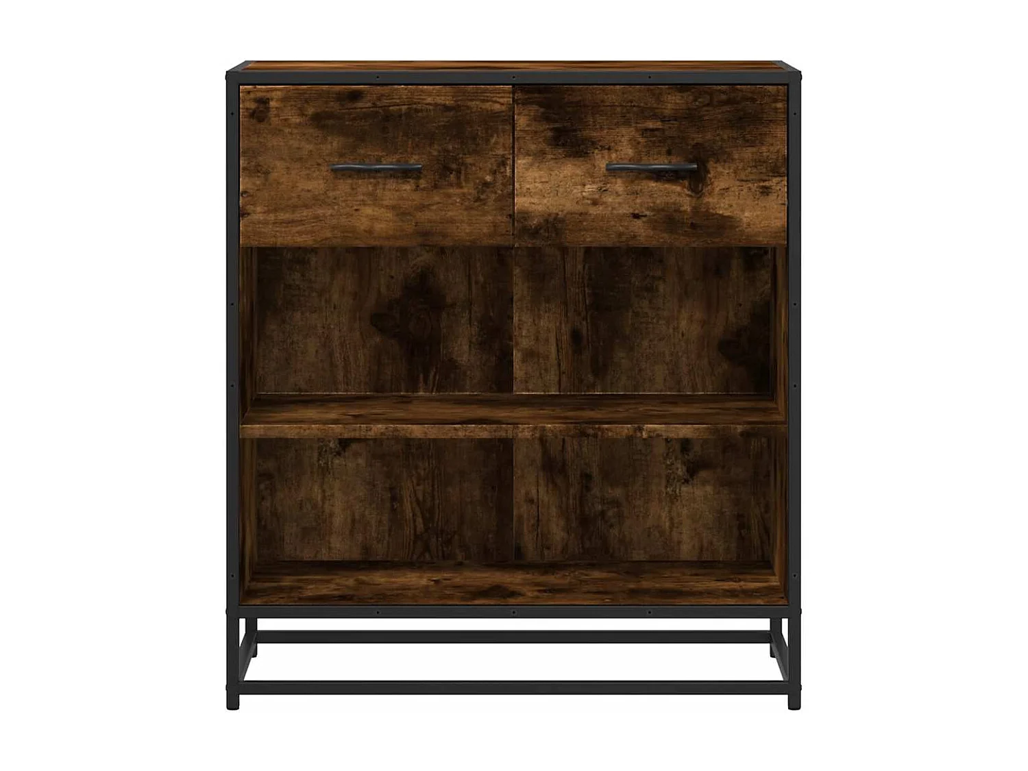 Dressoir 68x35x76 cm bewerkt hout gerookt eikenkleurig