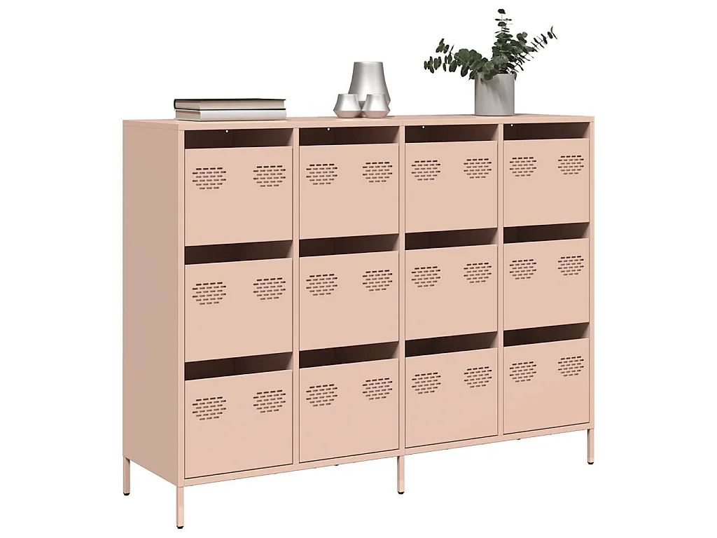 Buffet rose 135x39x103,5 cm acier laminé à froid