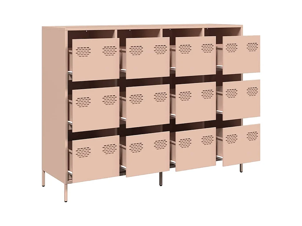 Buffet rose 135x39x103,5 cm acier laminé à froid