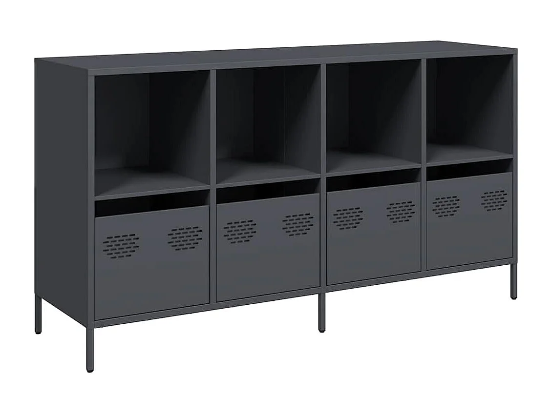 Dressoir 135x39x73,5 cm koudgewalst staal antracietkleurig