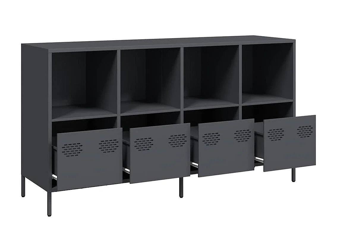 Dressoir 135x39x73,5 cm koudgewalst staal antracietkleurig