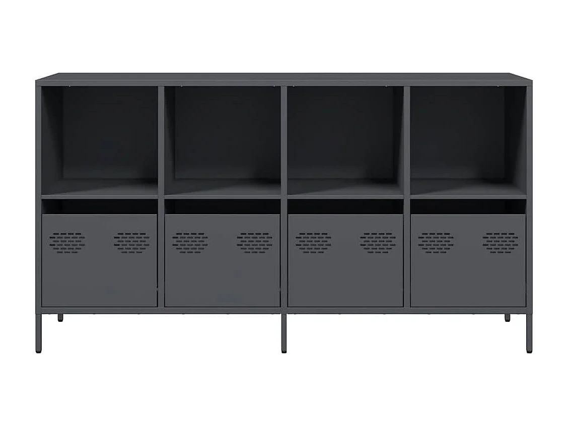 Dressoir 135x39x73,5 cm koudgewalst staal antracietkleurig