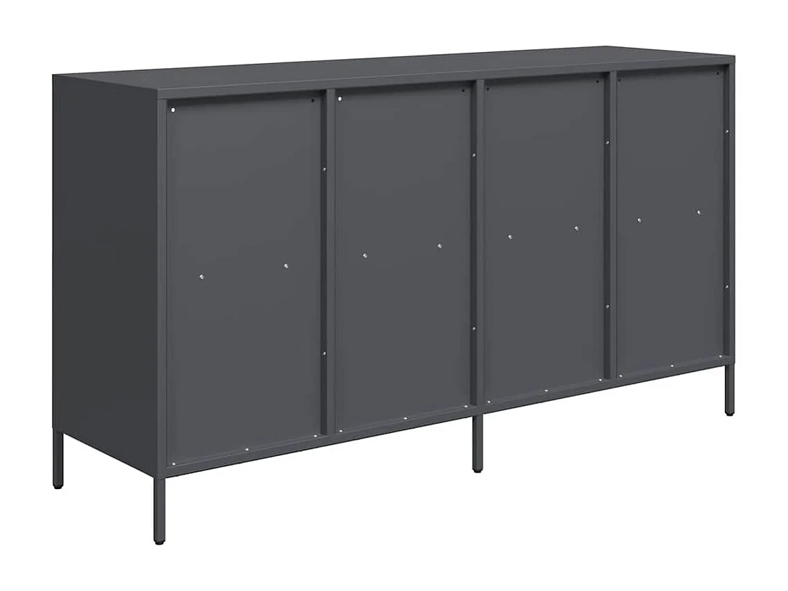 Dressoir 135x39x73,5 cm koudgewalst staal antracietkleurig