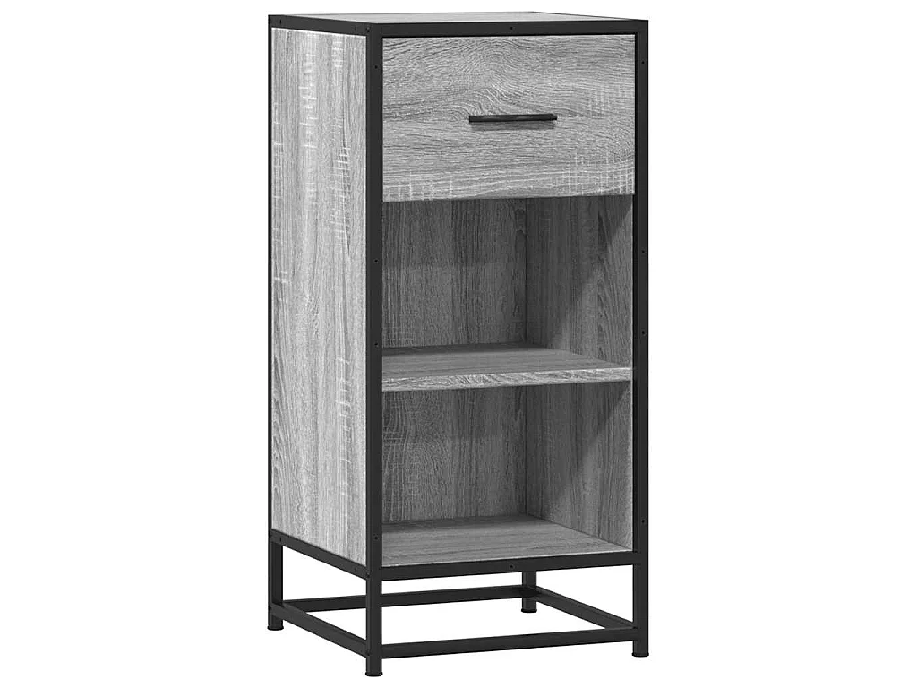 Dressoir 35,5x35x76 cm bewerkt hout en metaal grijs sonoma
