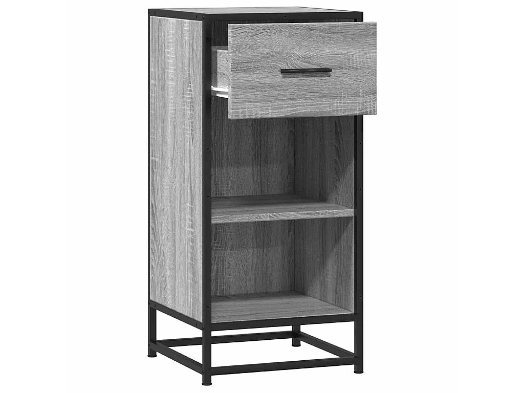 Dressoir 35,5x35x76 cm bewerkt hout en metaal grijs sonoma