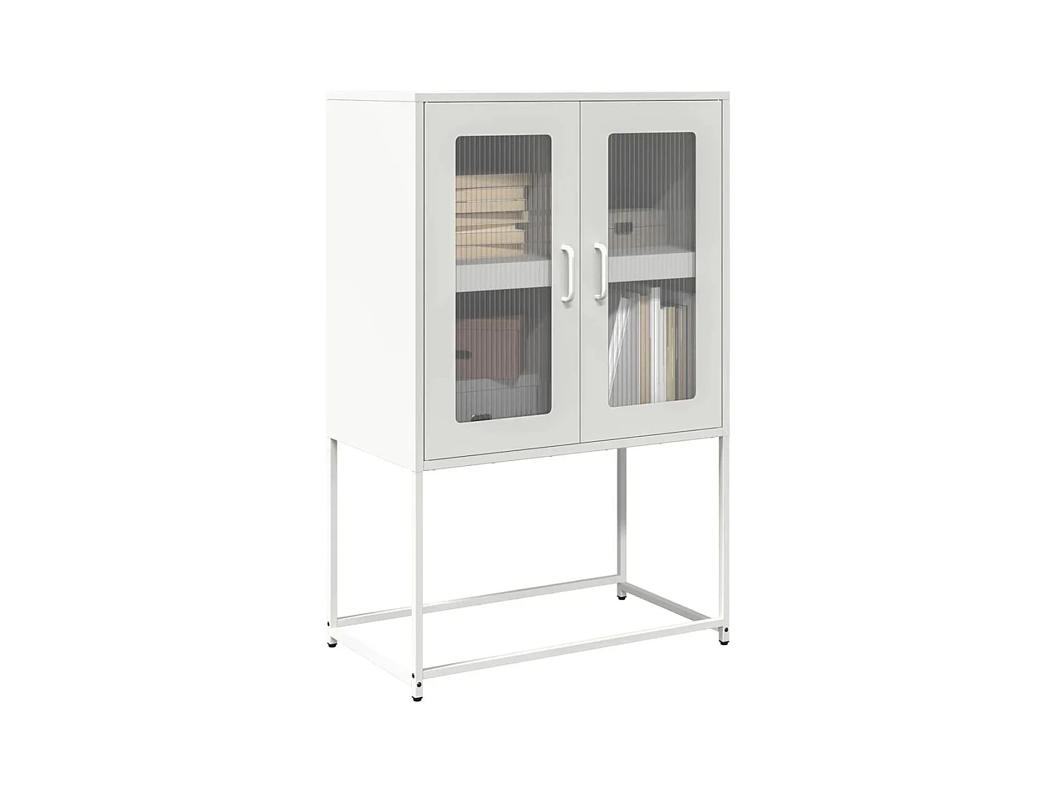 Highboard Weiß 68x39x107 cm Stahl
