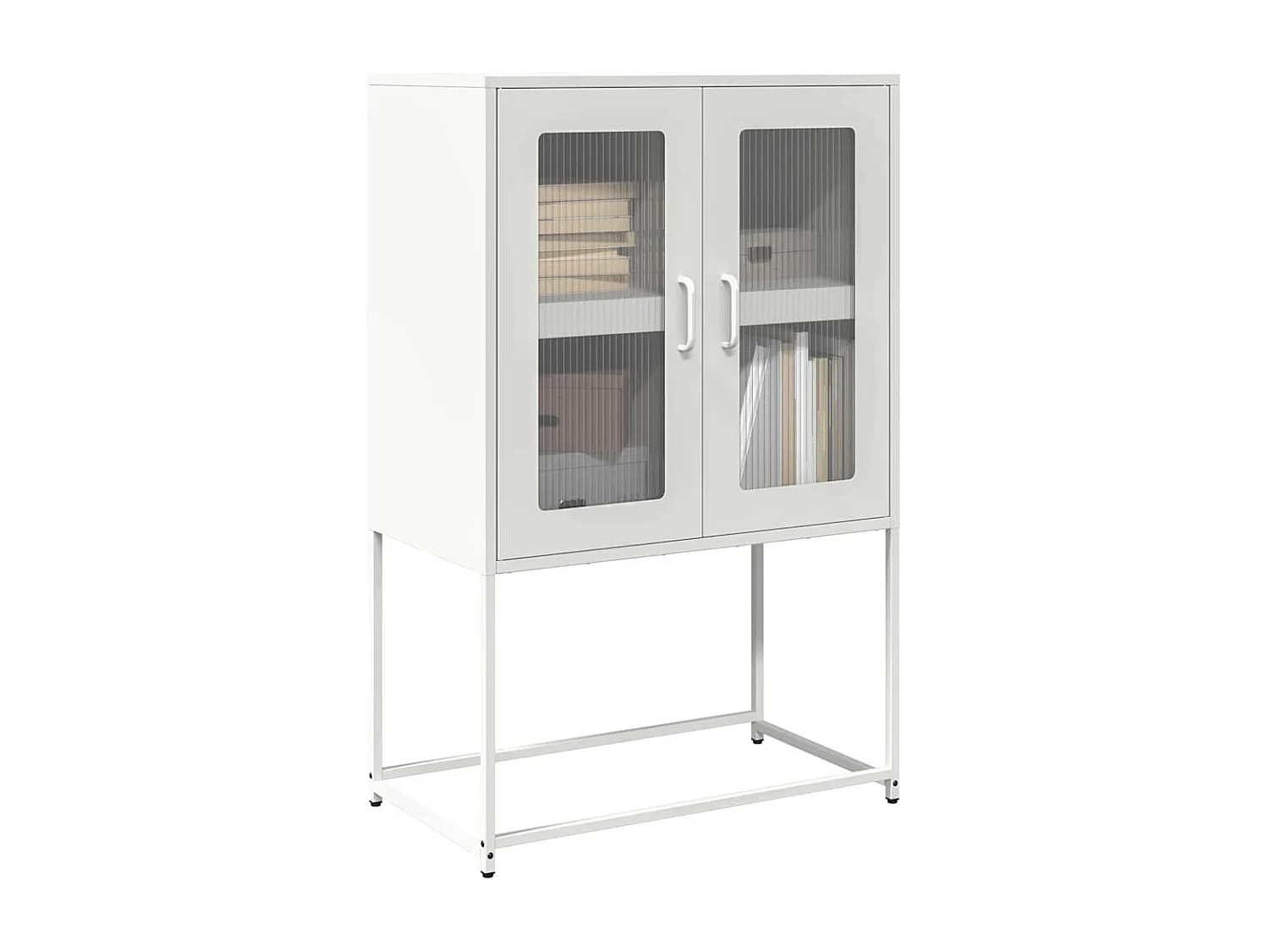 Hoge kast 68x39x107 cm staal wit