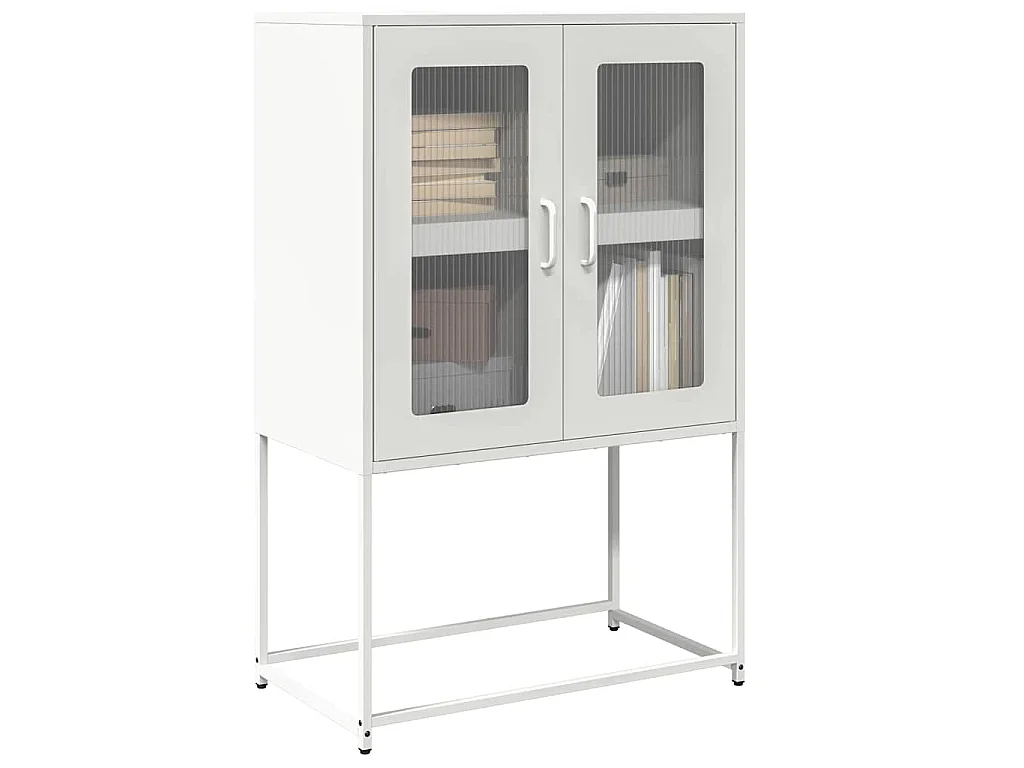 Buffet haut blanc 68x39x107 cm acier