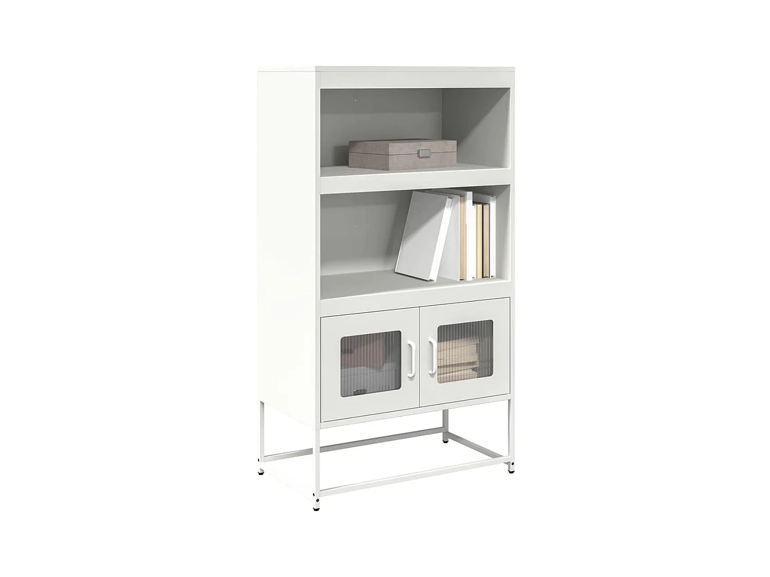 Highboard Weiß 68x39x123 cm Stahl