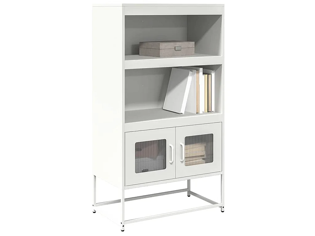 Buffet haut blanc 68x39x123 cm acier