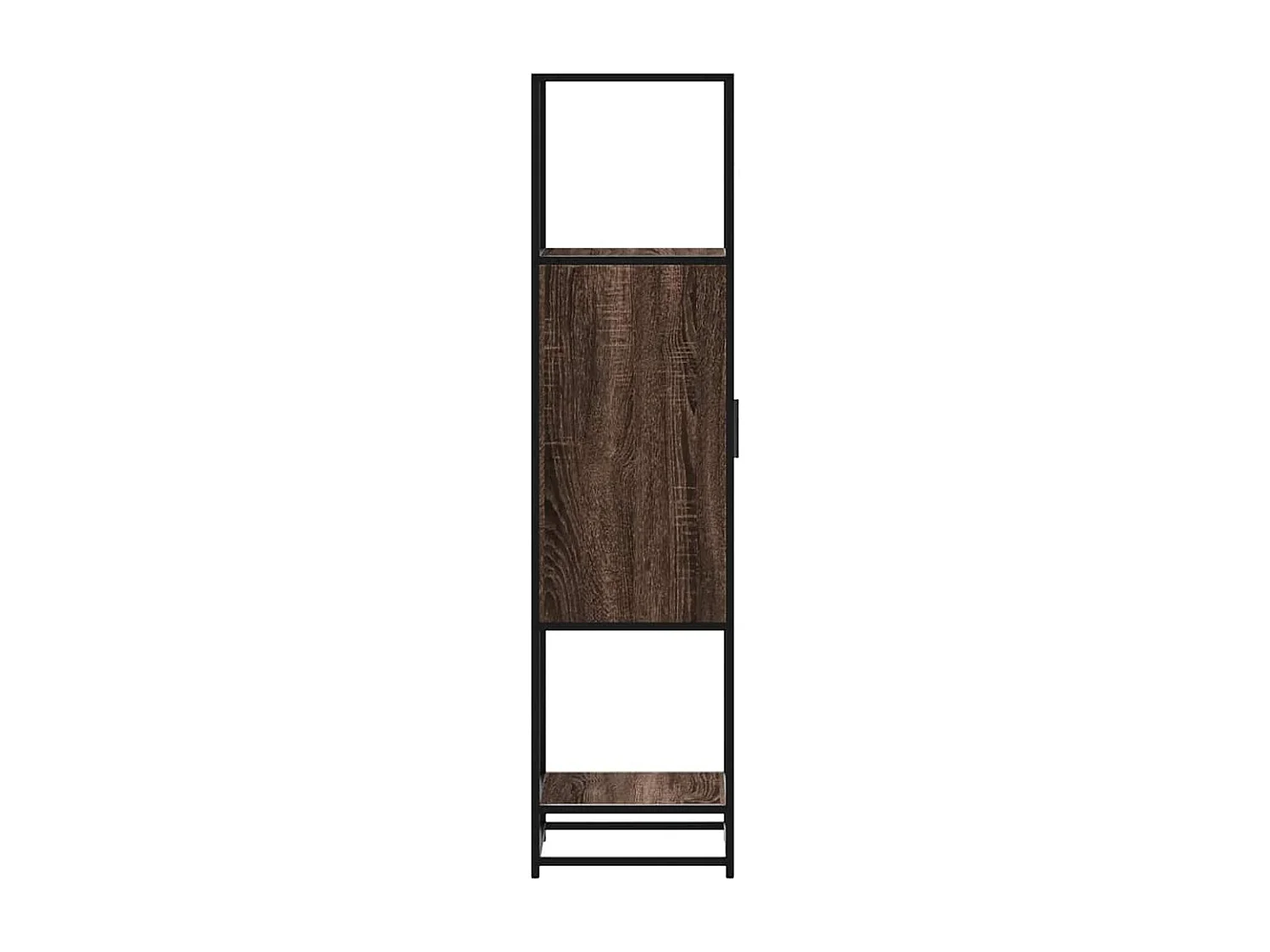 Buffet haut chêne marron 35,5x35x139 cm bois d'ingénierie métal