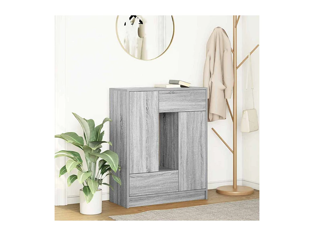 Buffet avec tiroirs et portes sonoma gris 73x31x90 cm