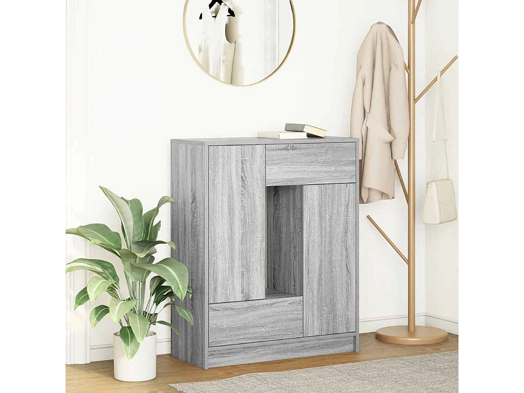 Sideboard mit Schubladen und Türen Grau Sonoma 73x31x90 cm