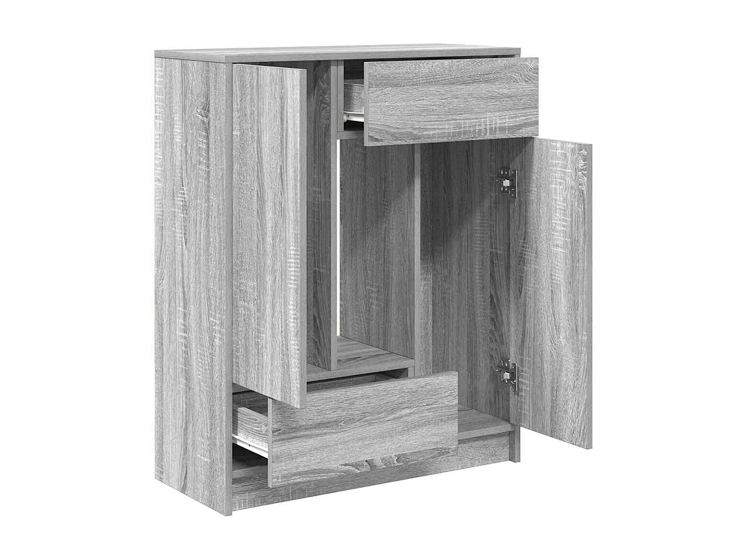 Sideboard mit Schubladen und Türen Grau Sonoma 73x31x90 cm