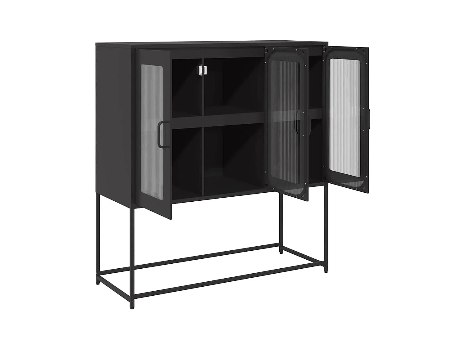 Buffet noir 100,5x39x107 cm acier laminé à froid