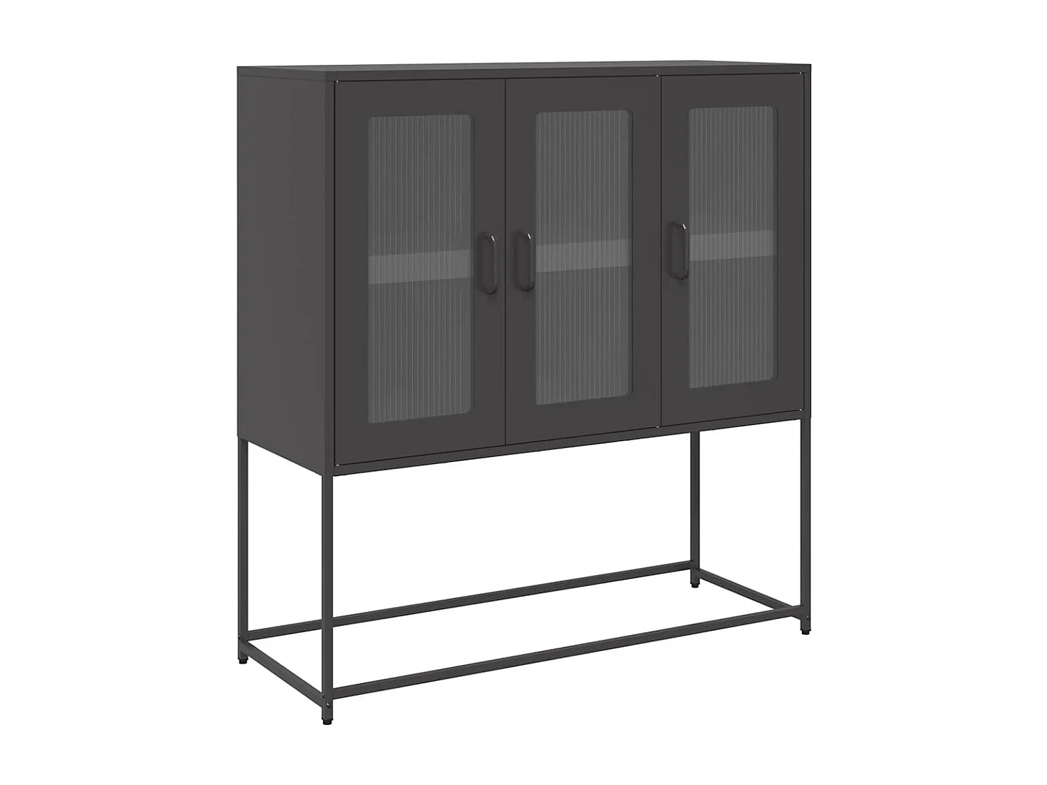 Sideboard Schwarz 100,5x39x107 cm Kaltgewalzter Stahl
