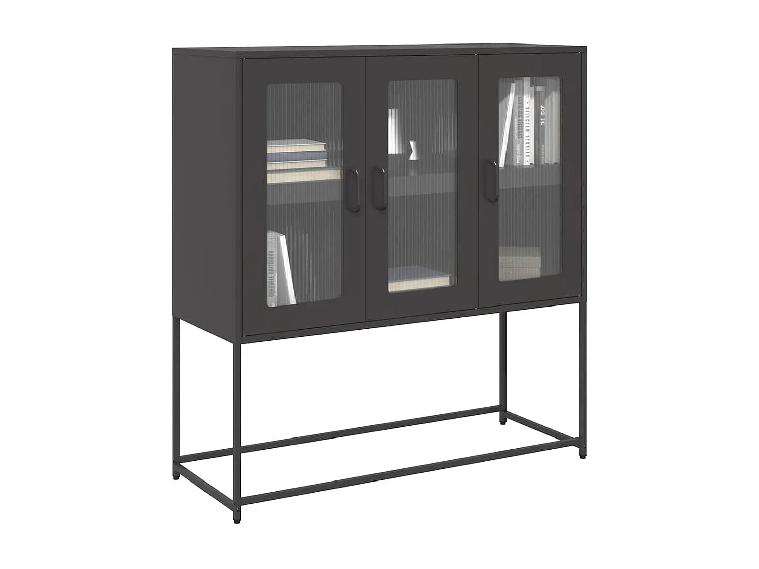 Sideboard Schwarz 100,5x39x107 cm Kaltgewalzter Stahl