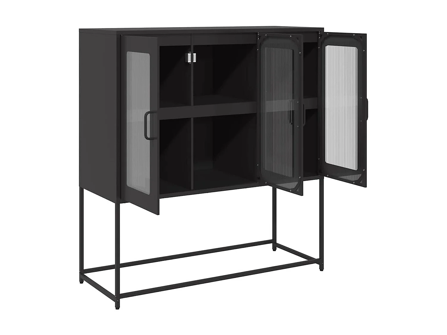 Sideboard Schwarz 100,5x39x107 cm Kaltgewalzter Stahl
