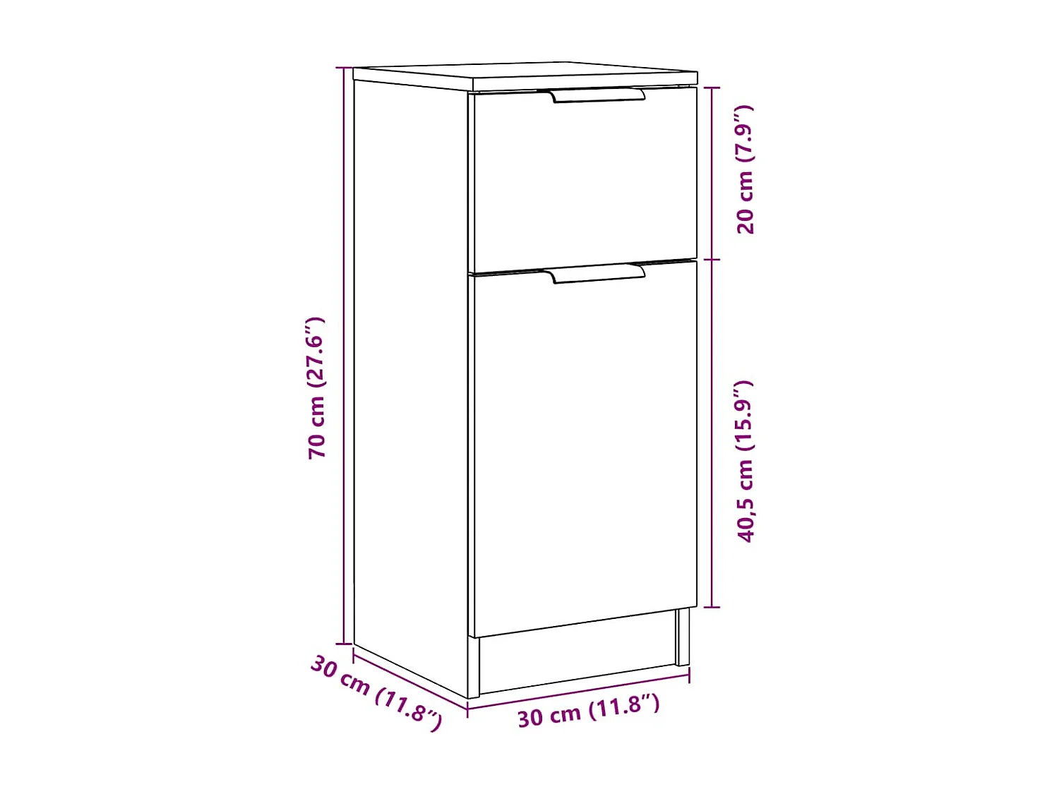 Sideboards 2 Stk. Artisan-Eiche 30x30x70 cm Holzwerkstoff
