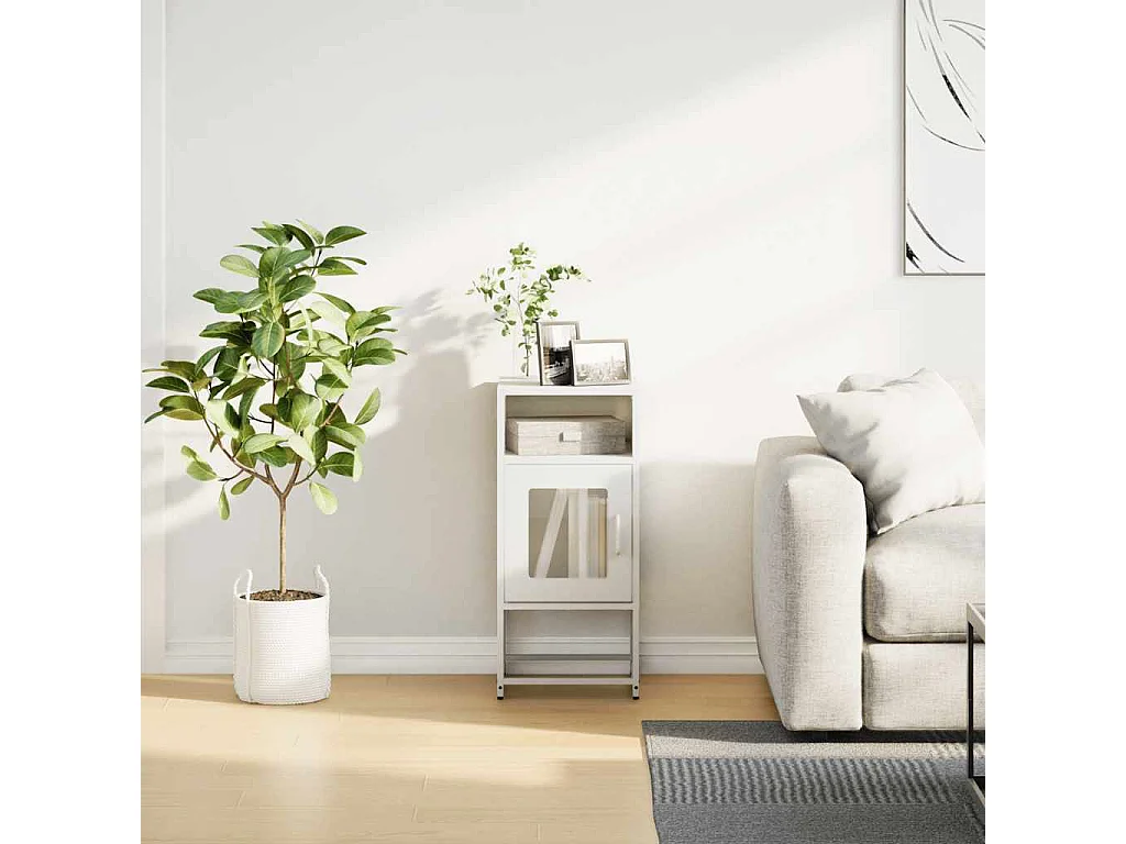 Mesa de cabeceira 36x39x78 cm aço laminado a frio branco