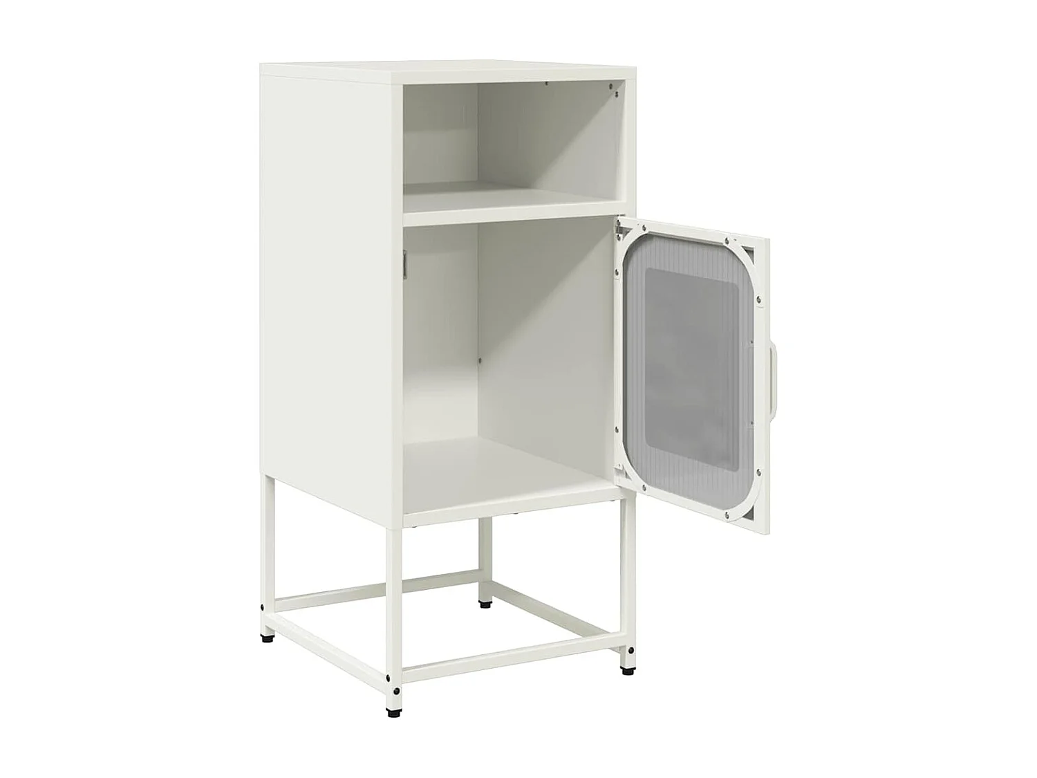 Mesa de cabeceira 36x39x78 cm aço laminado a frio branco