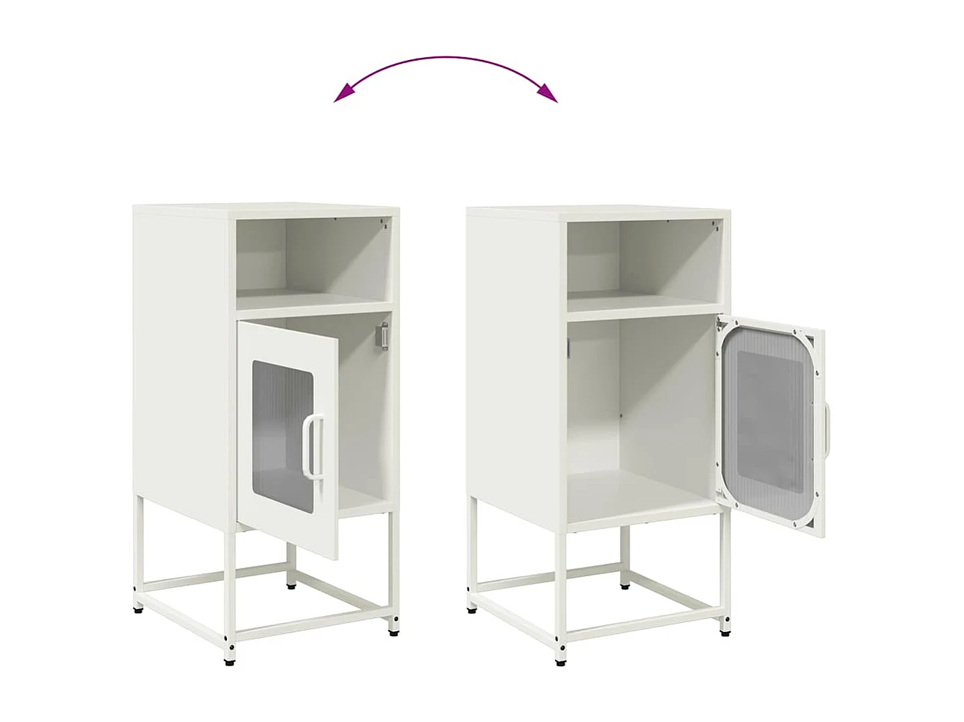 Mesa de cabeceira 36x39x78 cm aço laminado a frio branco