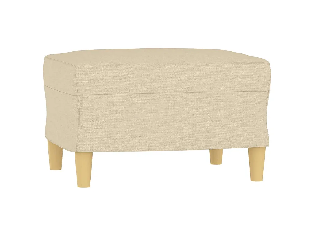 Trzyosobowa sofa z podnóżkiem Kremowa 180 cm Tkanina Nowoczesna i Wygodna