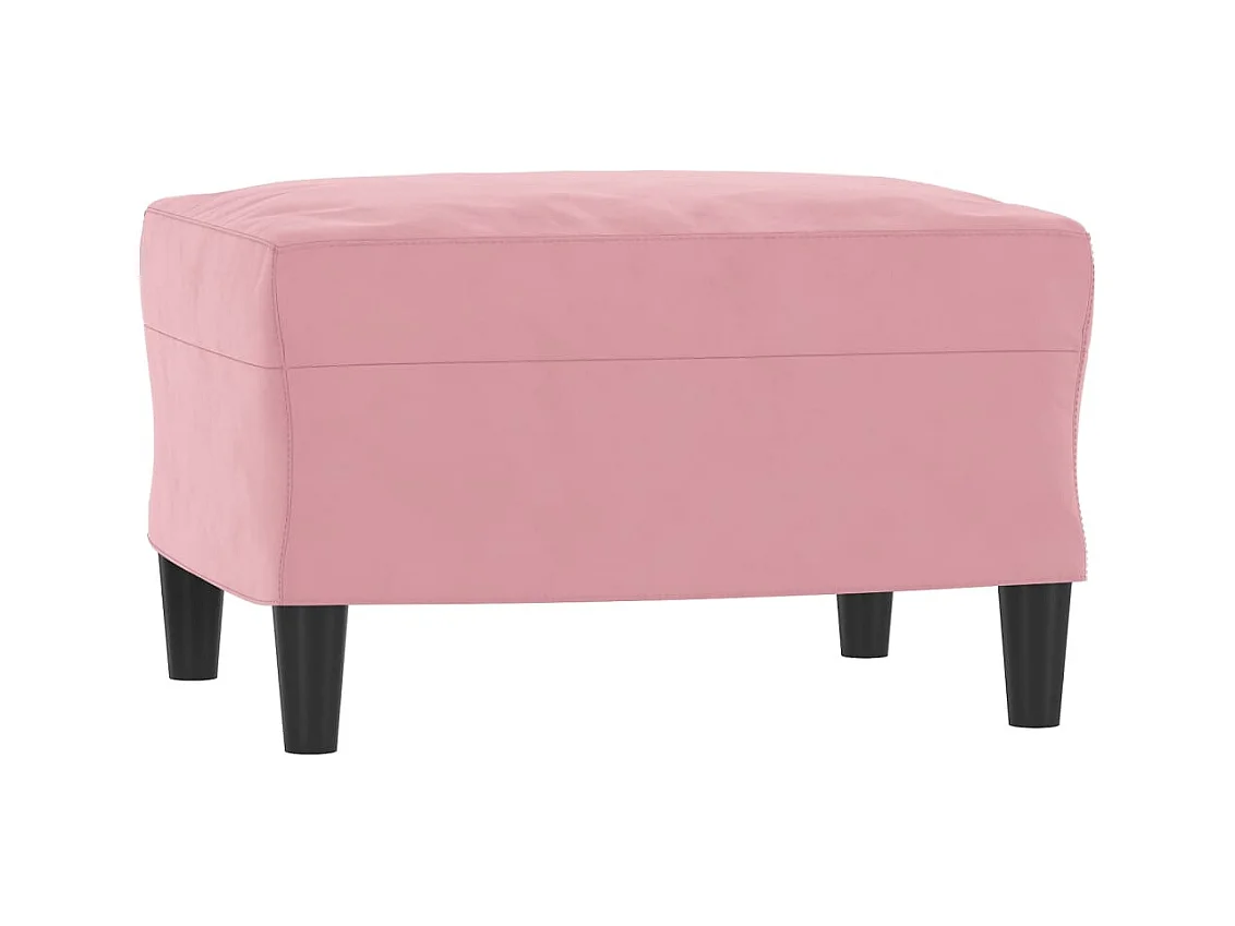 Sofá de 3 plazas con taburete de terciopelo rosa180 cm