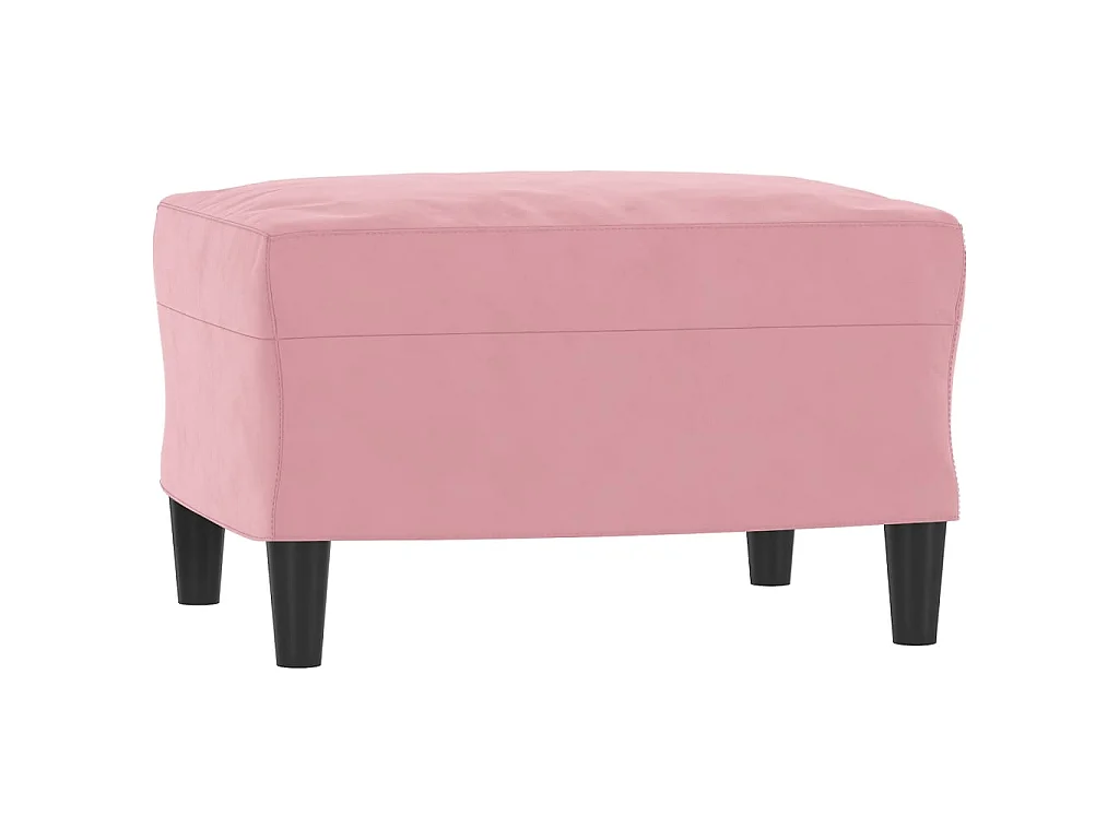 Canapé à 3 places avec repose-pieds Rose 180 cm Velours