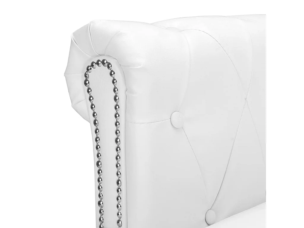 Canapé Chesterfield en L en cuir synthétique blanc