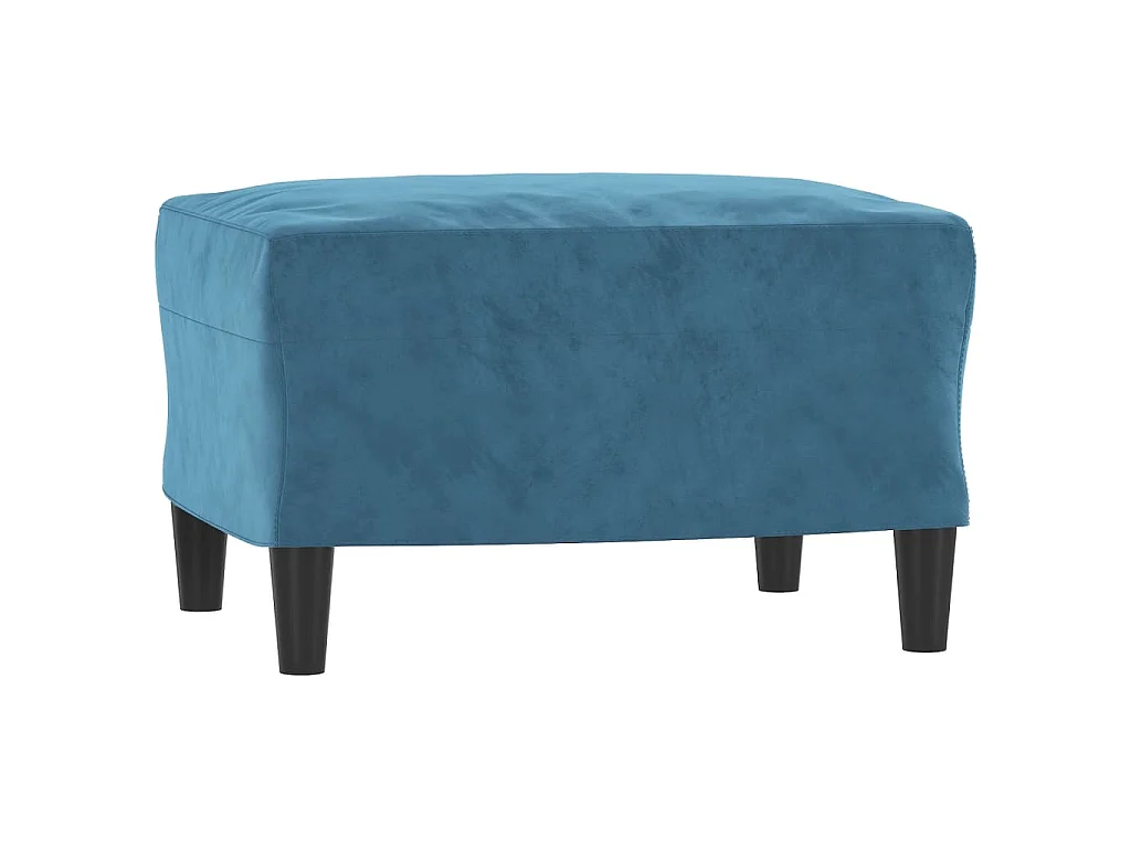 Canapé à 3 places avec repose-pieds Bleu 180 cm Velours