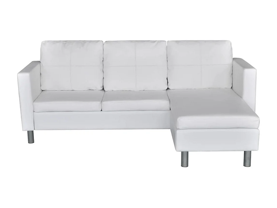 Driezitsbank sectioneel kunstleer wit